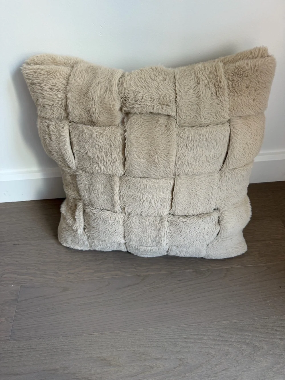 Anthropologie Woven Faux Fur Pillow